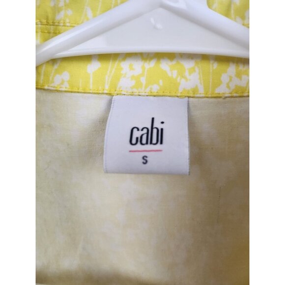 Cabi Womens Fields of Daisies Utility Jacket Small Yellow White Button Up #5160 - Picture 4 of 8